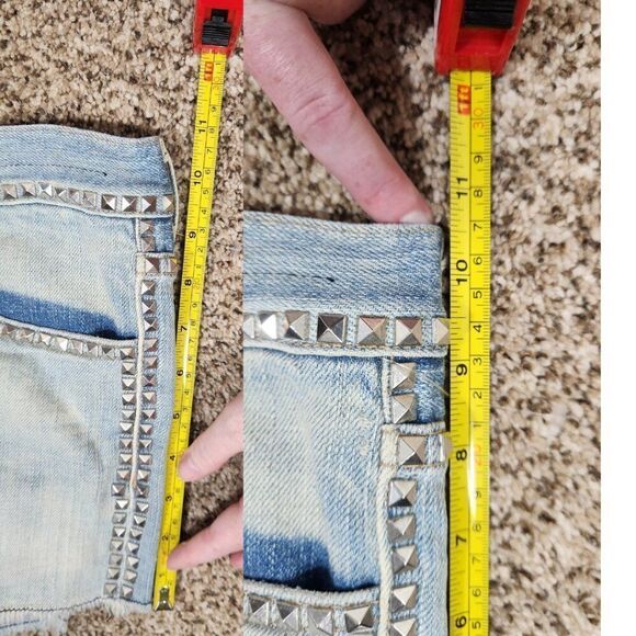 Current/Elliot The Boyfriend Short Silver Stud Wash No. 6007.-0001 Size 27 NWT - Picture 16 of 16